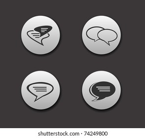 Set of Speech bubbles icon on circle button collection Original Illustration.