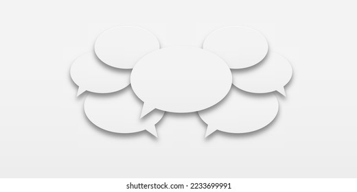 Set of speech bubbles icons. Communication between people, a kind of active conversation. The concept of human communication. illustration of speech bubbles in white on a white background.