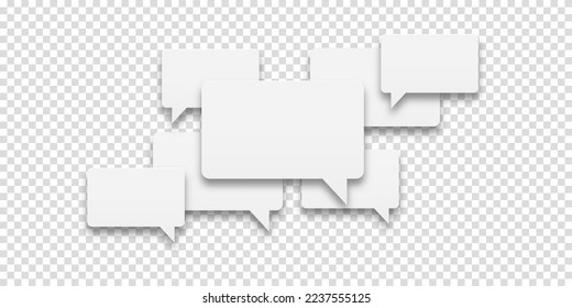 Set of speech bubbles icons. Communication between people, a kind of active conversation. The concept of human communication. illustration of speech bubbles on a transparent background.