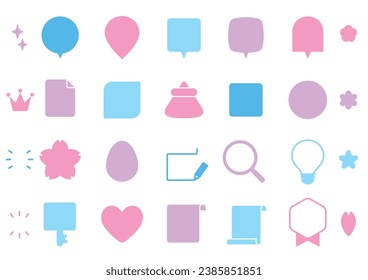 Set of speech bubbles and icons for decorating numbers