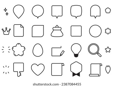 Set of speech bubbles and icons for decorating numbers