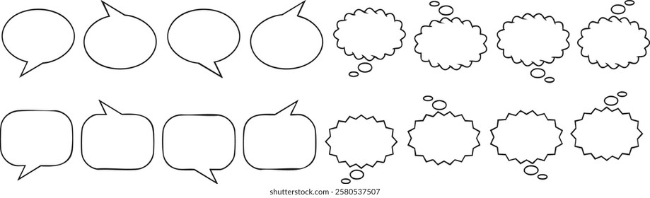 a set of speech bubbles, illustration of a set of elements