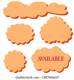 A set of speech bubbles isolated on white background. They are red and yellow very suitable for business grand sales, advertising, announcements and etc.