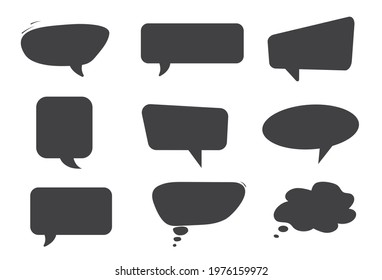 Set of speech bubbles isolated on white background. Chat and talk icon. Design elements. Vector illustration