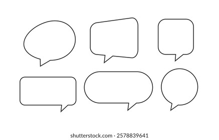 Set of speech bubbles isolated on white background. Chat and talk icon