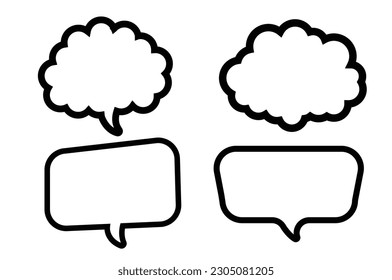 Set of speech bubbles line icons on white background.