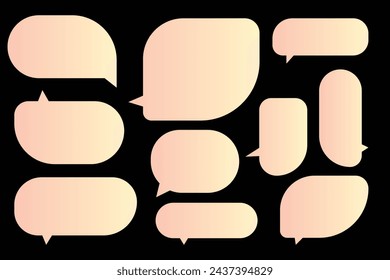 Set speech bubbles on black background. chat box or chat vector doodle message or communication icon Cloud speaking for comics and minimal message dialog