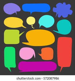 Set of speech bubbles on black background