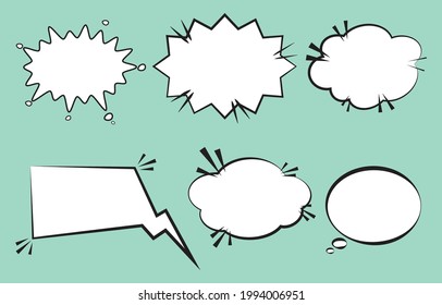 Establece burbujas de voz en fondo azul. cuadro de chat o mensaje cuadrado vector de chat o icono de comunicación Nube hablando por historietas y mensajes de historietas