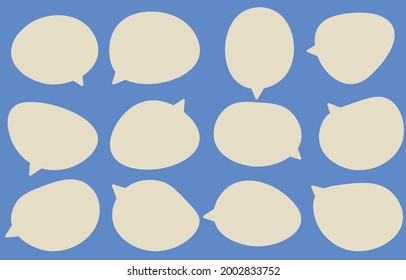 Set speech bubbles on blue background. chat box or chat vector doodle message or communication icon Cloud speaking for comics and comics message dialog
