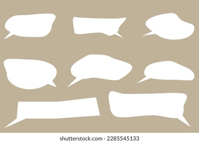 Set of speech bubbles on color background. Cartoon speech balloon vector illustration.