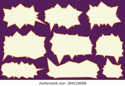 Set speech bubbles on dark background. chat box or chat vector halloween message or communication icon Cloud speaking for comics and minimal message dialog