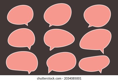 Set speech bubbles on gray background. chat box or chat vector doodle message or communication icon Cloud speaking for comics and comics  dialog