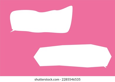 Set of speech bubbles on pink background. Cartoon speech balloon vector illustration.