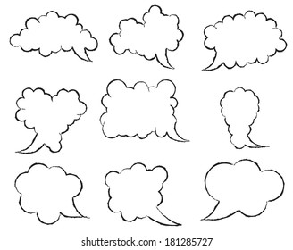 Set of speech bubbles on white background