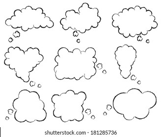 Set of speech bubbles on white background