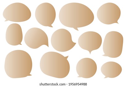 Set speech bubbles on a white background, vector speaking or talk bubble , icon chat or message , use for add text ,oval and doodle style