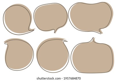 Set speech bubbles on a white background, vector speaking or talk bubble , icon chat or message , use for add text ,oval and doodle style