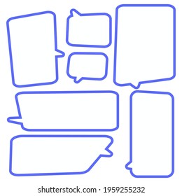 Set speech bubbles on a white background, vector speaking or talk bubble , icon chat or message , use for add text ,oval and doodle style