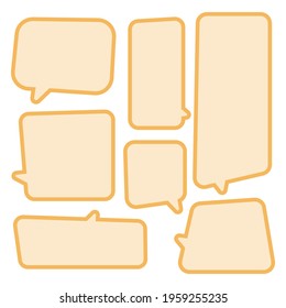 Set speech bubbles on a white background, vector speaking or talk bubble , icon chat or message , use for add text ,oval and doodle style