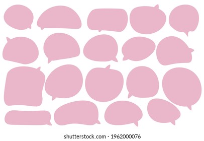 Set speech bubbles on a white background, vector speaking or talk bubble , icon text or communication,comic doddle frame