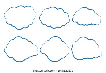 Establece burbujas de voz en fondo blanco. cuadro de chat o mensaje de vector de chat o icono de comunicación Nube que habla de historietas y mensajes de historietas