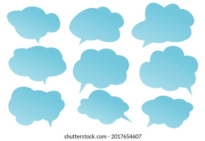 Set speech bubbles on white background. chat box or chat vector square message or communication icon Cloud speaking for comics and minimal message dialog
