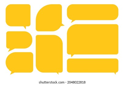 Set speech bubbles on white background. chat box or chat vector square and doodle message or communication icon Cloud speaking for comics and minimal message dialog