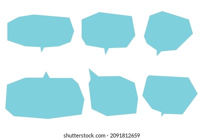 Set speech bubbles on white background. chat box or chat vector square and doodle message or communication icon Cloud speaking for comics and minimal message dialog