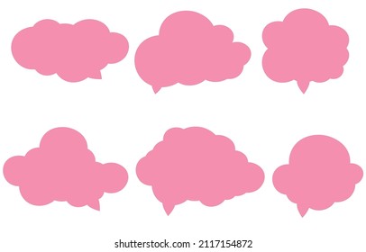 Set speech bubbles on white background. vector chat box and doodle message or communication icon Cloud speaking for comics and minimal message dialog