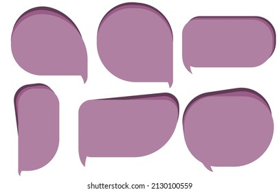 Set speech bubbles on white background. chat box or chat vector square and doodle message or communication icon Cloud speaking for comics and minimal message dialog