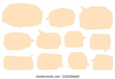 Set speech bubbles on white background. chat box or chat vector square and doodle message or communication icon Cloud speaking for comics and minimal message dialog