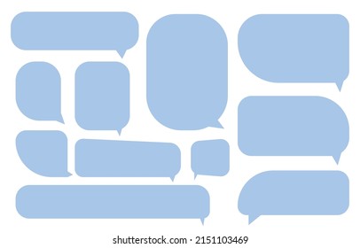 Set speech bubbles on white background. chat box or chat vector square and doodle message or communication icon Cloud speaking for comics and minimal message dialog