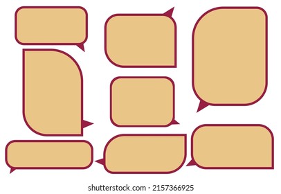 Set speech bubbles on white background. chat box or chat vector square and doodle message or communication icon Cloud speaking for comics and minimal message dialog