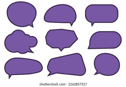 Set speech bubbles on white background. chat box or chat vector square and doodle message or communication icon Cloud speaking for comics and minimal message dialog
