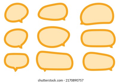 Set speech bubbles on white background. chat box or chat vector square and doodle message or communication icon Cloud speaking for comics and minimal message dialog