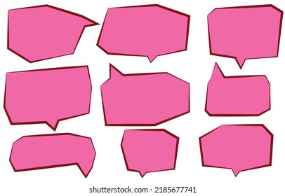 Set speech bubbles on white background. chat box or chat vector square and doodle message or communication icon Cloud speaking for comics and minimal message dialog
