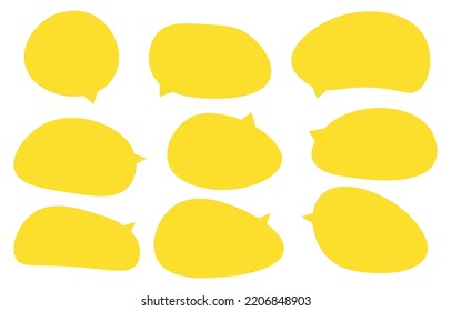 Set speech bubbles on white background. chat box or chat vector square and doodle message or communication icon Cloud speaking for comics and minimal message dialog