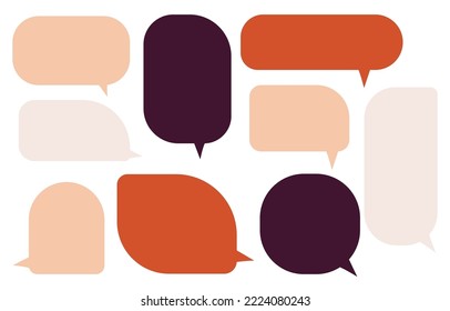 Setzen Sie Sprachblasen auf weißem Hintergrund. Chat-Feld oder Chat Vektor-Quadrat und doodle Nachricht oder Kommunikationssymbol Cloud spricht für Comics und minimaler Nachrichtendialog