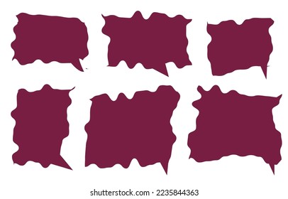 Establece burbujas de voz en fondo blanco. caja de chat o chat vector cuadrado y doodle mensaje o icono de comunicación Nube hablando por historietas y diálogo de mensajes mínimo