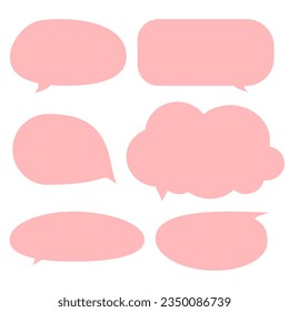 Set speech bubbles on white background. chat box or chat vector square and doodle message or communication icon Cloud speaking for comics and minimal message dialog