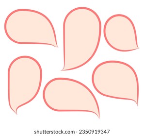 Set speech bubbles on white background. chat box or chat vector square and doodle message or communication icon Cloud speaking for comics and minimal message dialog