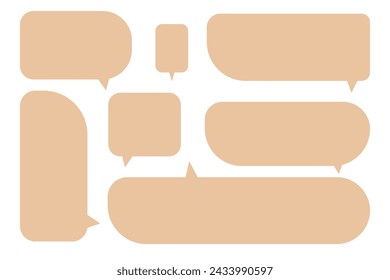Set speech bubbles on white background. chat box or chat vector square and doodle message or communication icon Cloud speaking for comics and minimal message dialog