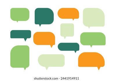 Set speech bubbles on white background. chat box or chat vector square and doodle message or communication icon Cloud speaking for comics and minimal message dialog