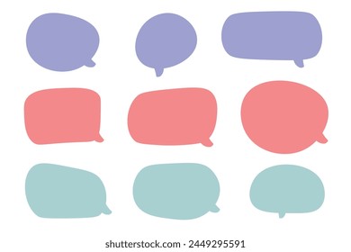 Set speech bubbles on white background. chat box or chat vector square and doodle message or communication icon Cloud speaking for comics and minimal message dialog