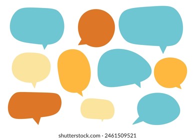 Set speech bubbles on white background. chat box or chat vector square and doodle message or communication icon Cloud speaking for comics and minimal message dialog