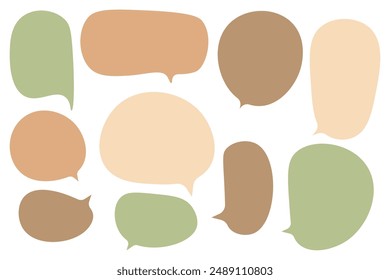 Establecer burbujas de voz en el fondo blanco. cuadro de chat o Vector de chat cuadrado y doodle mensaje o comunicación icono Nube hablando para los cómics y el diálogo de mensaje mínimo