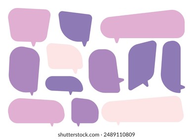 Set speech bubbles on white background. chat box or chat vector square and doodle message or communication icon Cloud speaking for comics and minimal message dialog