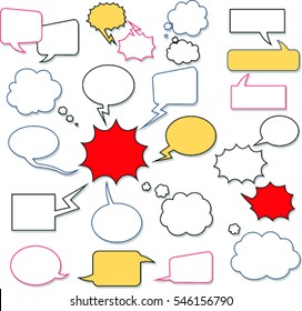 set of speech bubbles on white background