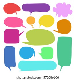 Set of speech bubbles on white background